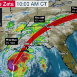 Hurricane Zeta gaining strength